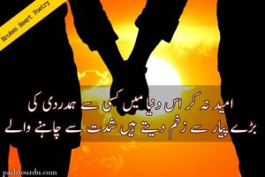 Broken Heart Poetry in Urdu 2 Lines SMS